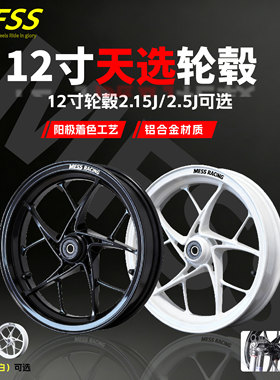 电动车12寸MFSS轮毂锻造前轮毂改装劲战双碟轻量化铝合金2.5下沉