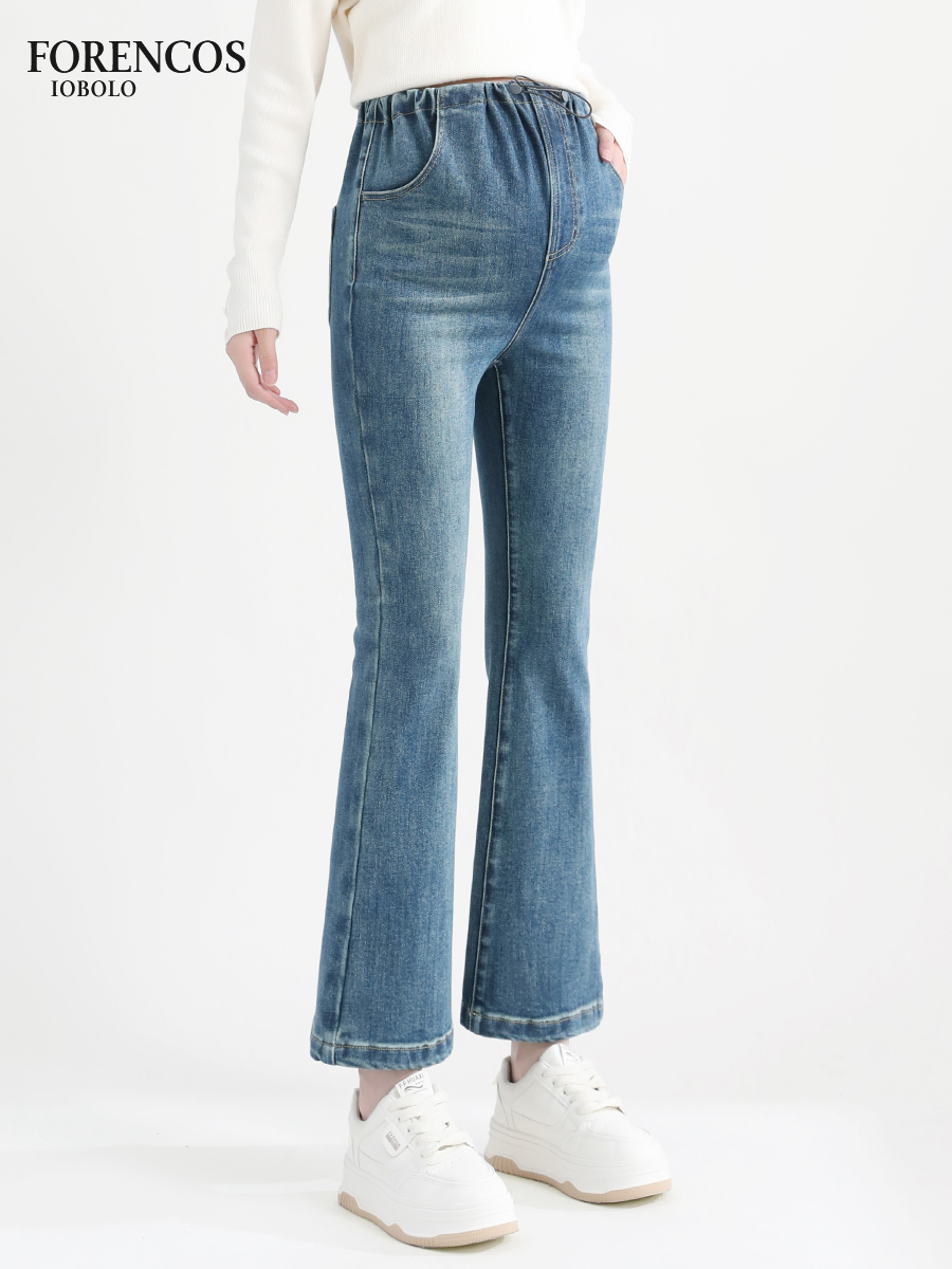 孕妇牛仔裤女2024新款秋季显瘦小个子大码休闲外穿九分微喇叭裤子