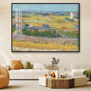 梵高莫奈挂画客厅卧室餐厅沙发装 饰画抽象风景海报艺术花卉油画