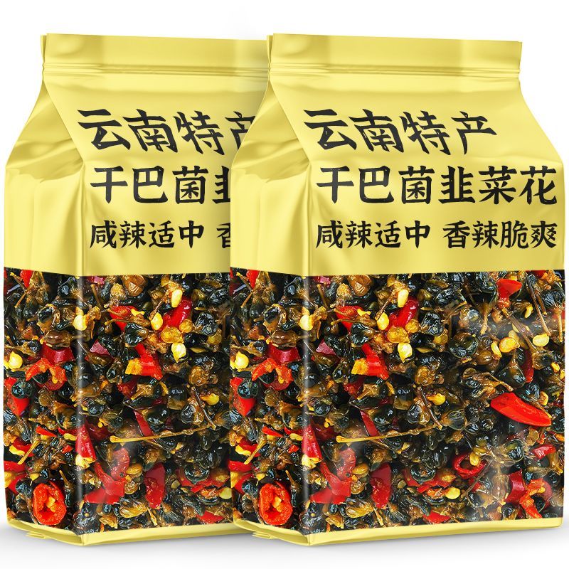 云南韭菜花干巴菌曲靖特产韭菜花酱下饭菜罐装酸腌菜咸菜辣椒酱x2