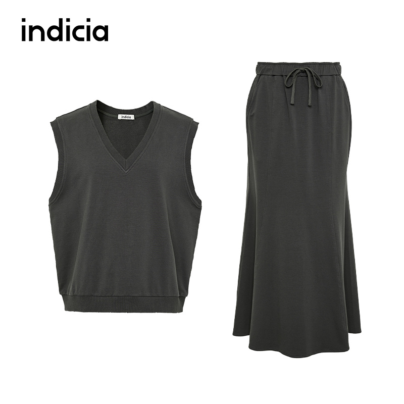 indicia标记时尚背心半裙套装