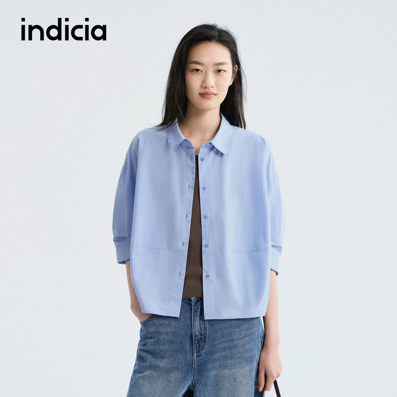 indicia标记商场同款2026夏季新款简约通勤风中袖衬衫 F2B6CS169N图片