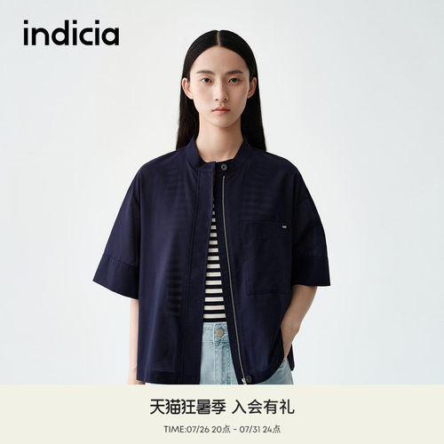 indicia标记商场同款夏季新款纯棉简约百搭通勤外套 F2B5WT130N