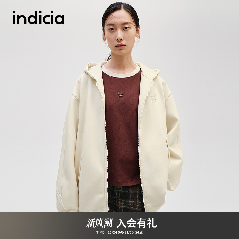indicia标记百搭连帽休闲卫衣