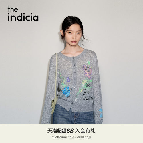 the indicia标记2026秋新款原创手绘花卉提花设计开衫 L2C6KS220Y