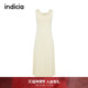 indicia标记商场同款 早春简约纯色U领无袖 背心连衣裙6A403LQ183C