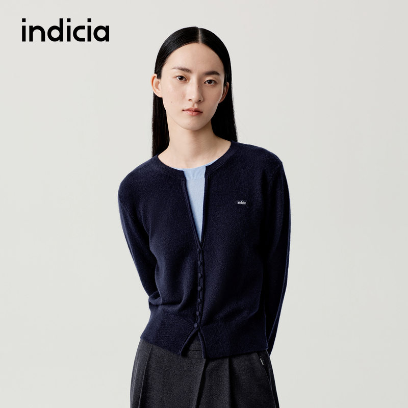 indicia标记商场同款2025冬季新款简约撞色设计感毛衫 F2D5MS461C