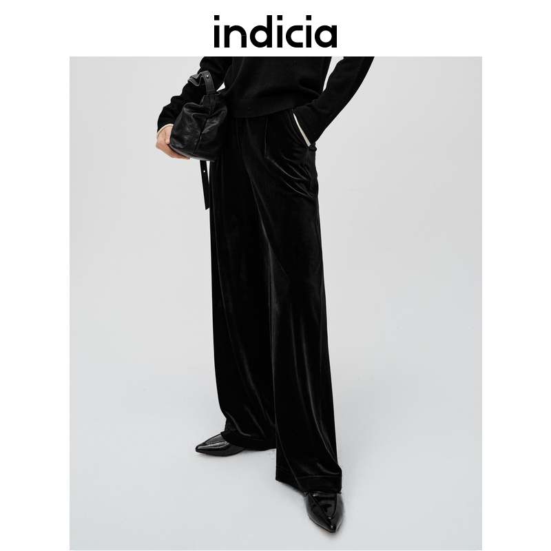 indicia标记休闲高腰显瘦阔腿裤