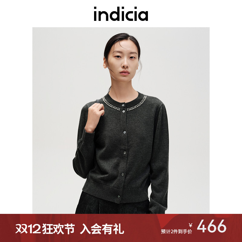 indicia标记法式优雅针织外套