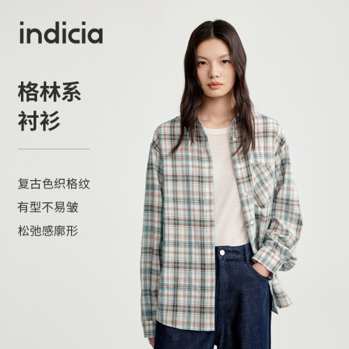 indicia标记休闲随性街头风衬衫