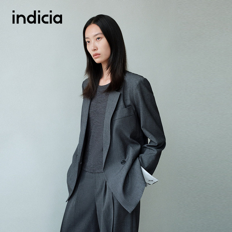 indicia标记商场同款25秋新款简约气质款腰带西装外套 F2A5XZ037C