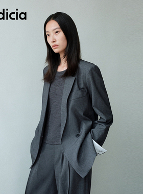 indicia标记商场同款25秋新款简约气质款腰带西装外套 F2A5XZ037C