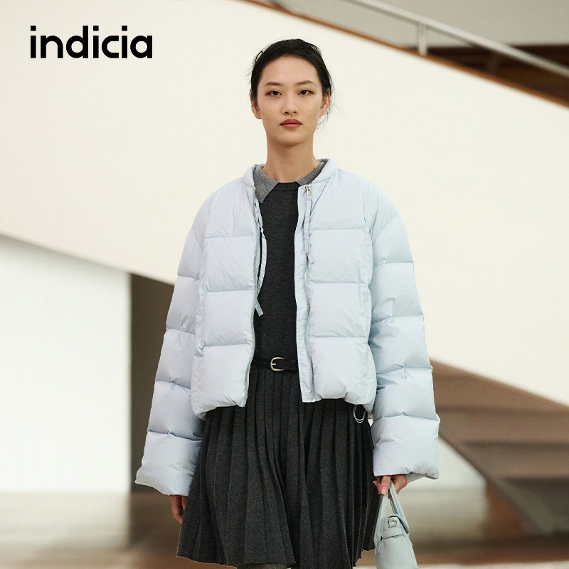 indicia标记商场同款2025冬新款baby蓝俏皮保暖羽绒服 F2D5YR646F