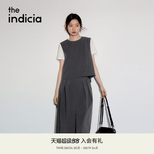 the indicia标记2026秋新款简约气质百搭马甲半裙套装 L2C6TZ232Z