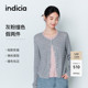 indicia标记2026春季 L2A6KS023 显高开衫 新款 韩系灰粉撞色舒适短款