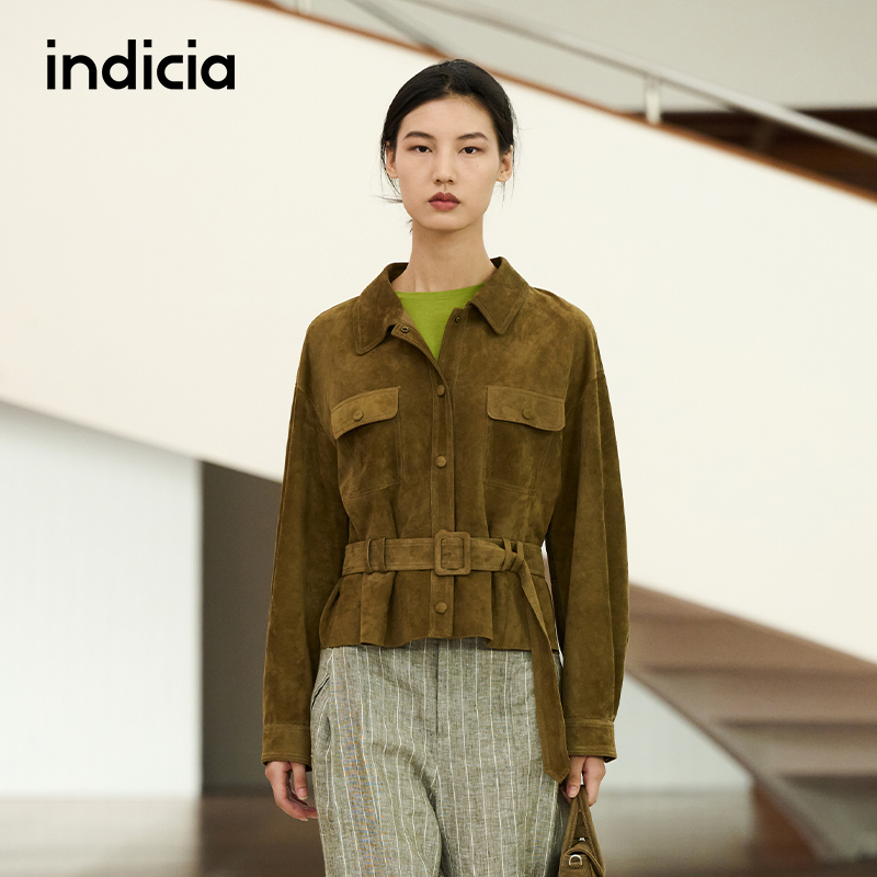 【秀场同款】indicia标记25秋冬新款帅气时髦显瘦皮衣 F2C5PY416C