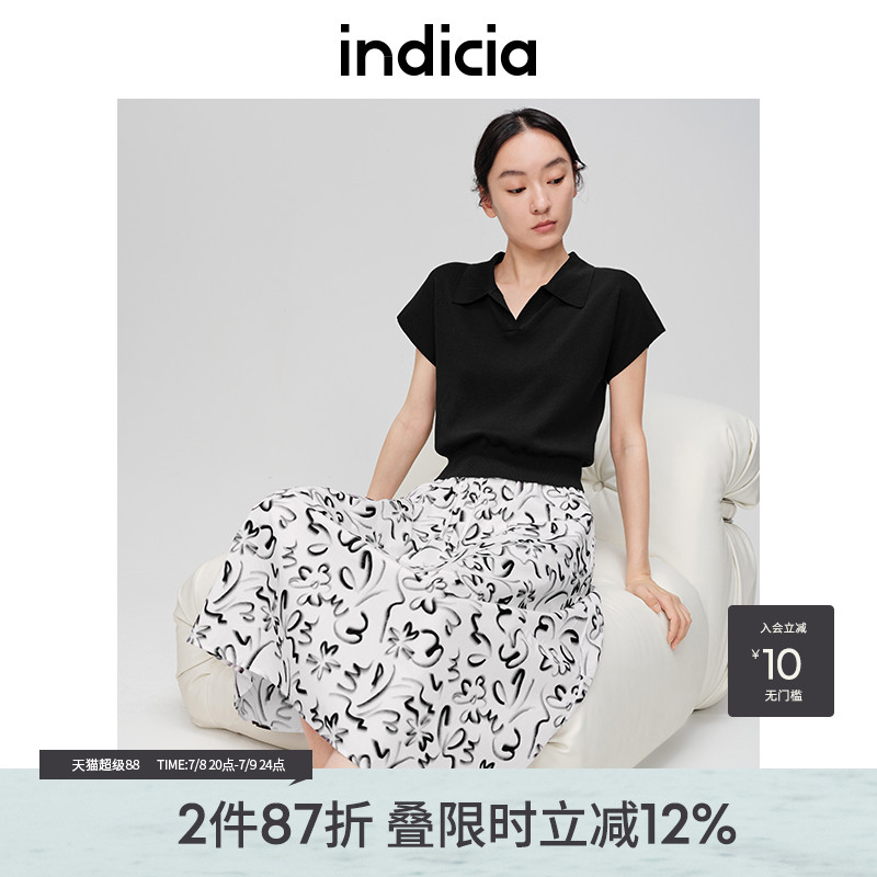 indicia蚕丝针织衫温柔chic上衣