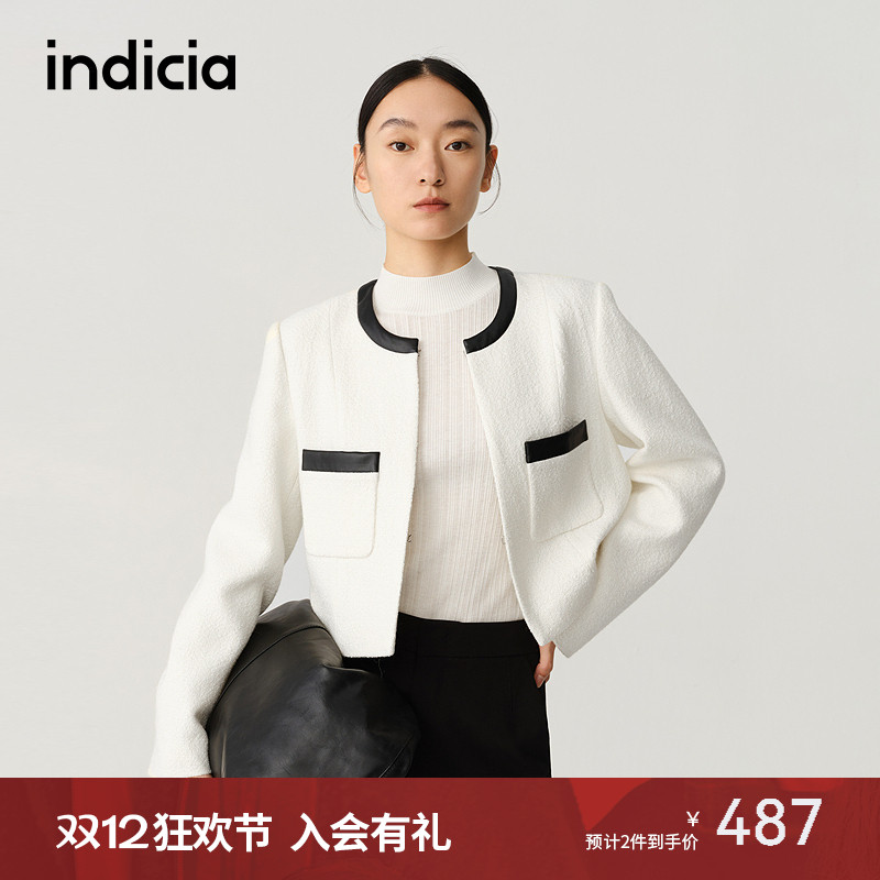 indicia小香风短款短外套