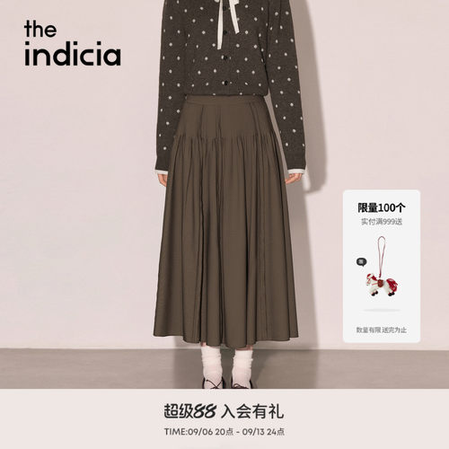 the indicia标记2026冬季新款复古柔和半身裙端庄A字裙L2C6QZ331Y