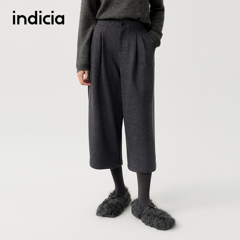 indicia标记商场同款2025冬新款时髦设计感毛呢七分裤 F2D5KZ636N,女装/女士精品,休闲裤,淘宝优惠券,粉丝福利购,淘宝优惠卷