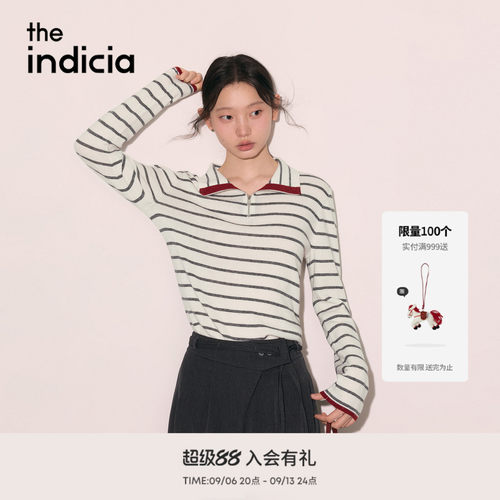 the indicia标记2026冬新款复古休闲翻领拉链设计毛衫 L2D6MS360Z