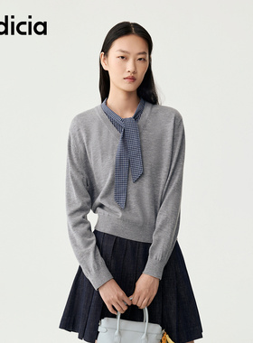indicia标记商场同款2025冬季新款学院风设计感针织衫F2C5ZZ357C