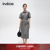 连衣裙通勤长裙 indicia标记商场同款 夏秋简约优雅短袖 F2C4LQ414N