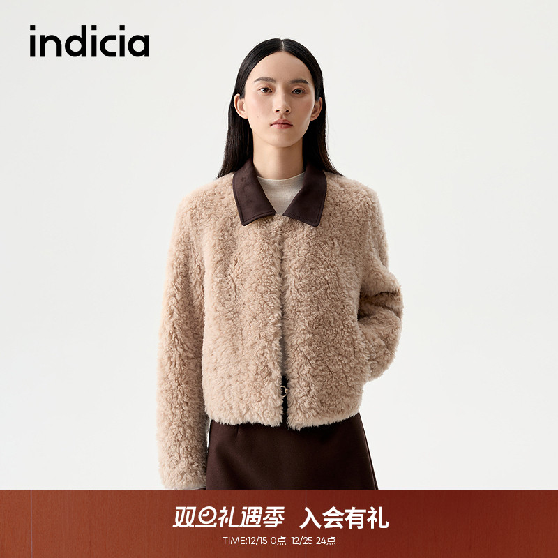 indicia标记2025冬季新款俏皮精致短款毛毛外套显高显瘦L2D5WT265