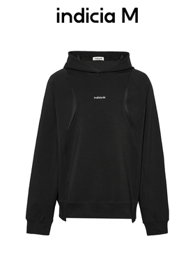 标记indiciaM男装商场同款黑色连帽卫衣男春休闲帽衫 M6A410WY031