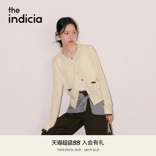 the indicia标记2026秋新款温柔复古撞色百搭针织开衫 L2C6KS208Z
