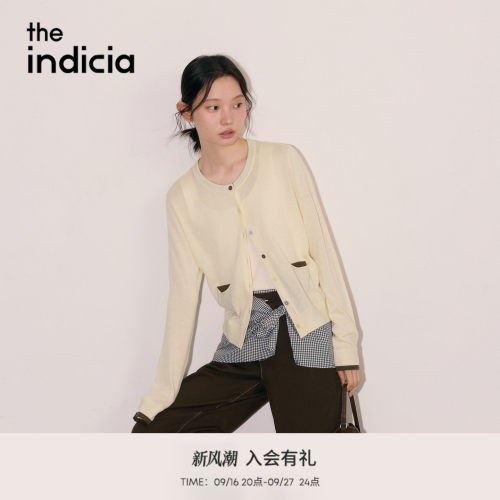 the indicia标记2026秋新款温柔复古撞色百搭针织开衫 L2C6KS208Z