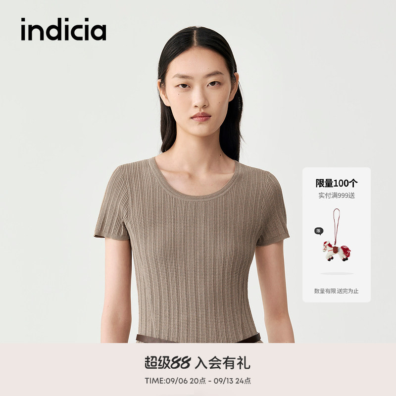 indicia标记商场同款2025秋新款气质风显瘦拼接连衣裙F2C5TZ370F图片