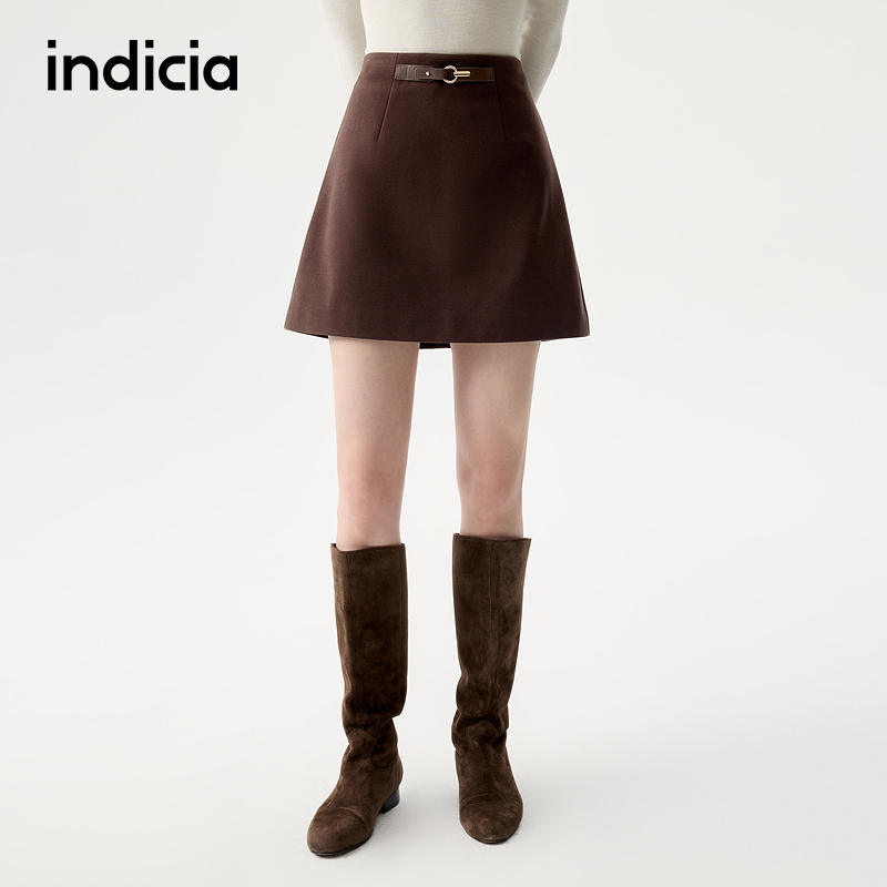 indicia标记2025冬季新款软糯细腻精致时髦俏皮半裙短裙L2D5QZ264