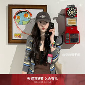 indicia标记25春新款 L2C5KS135 撞色经典 条纹格雷系针织圆领开衫