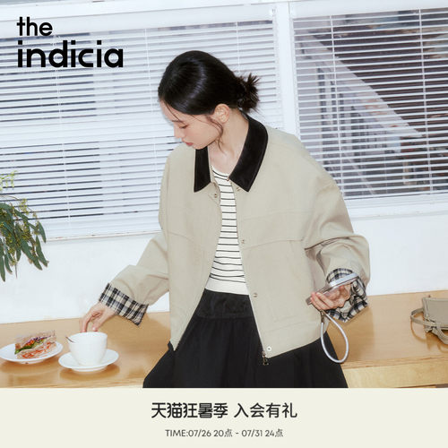 indicia标记领口撞色设计外套