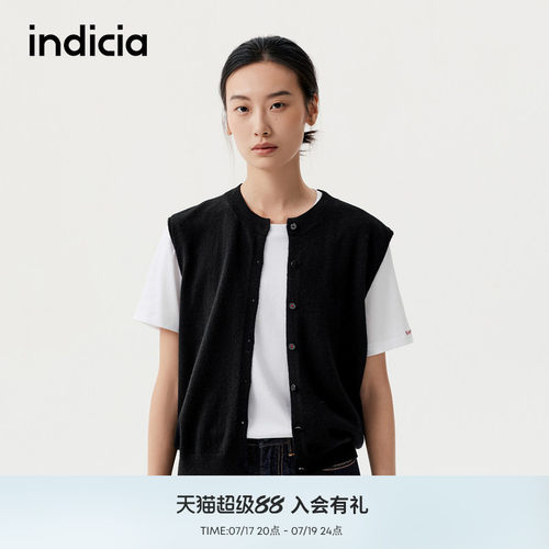 indicia标记商场同款25秋新款复古休闲短袖上衣两件套F2C5MS413C