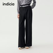 indicia标记商场同款 F2C5KZ398N 休闲裤 25秋新款 宽腰头拼接西装
