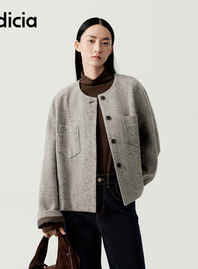 indicia标记商场同款2025冬季新款复古优雅廓形短外套 F2D5WT460N