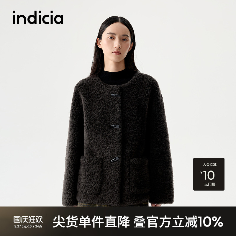indicia标记2025冬季新款复古独特时尚百搭优雅毛毛外套L2D5WT259
