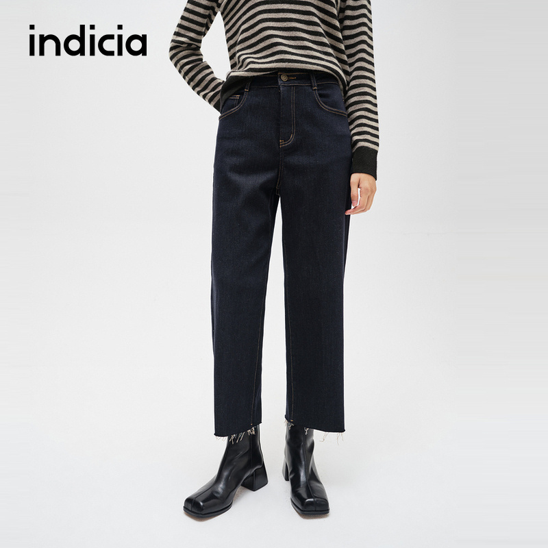 indicia标记复古休闲牛仔裤