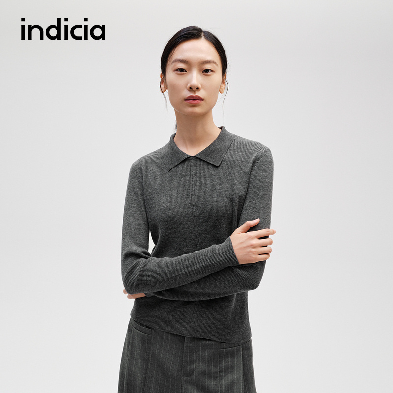indicia标记老钱风舒适绵羊毛衫