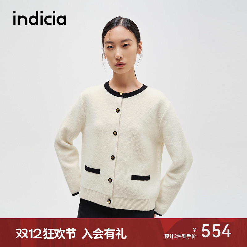 indicia标记温柔小香风针织开衫