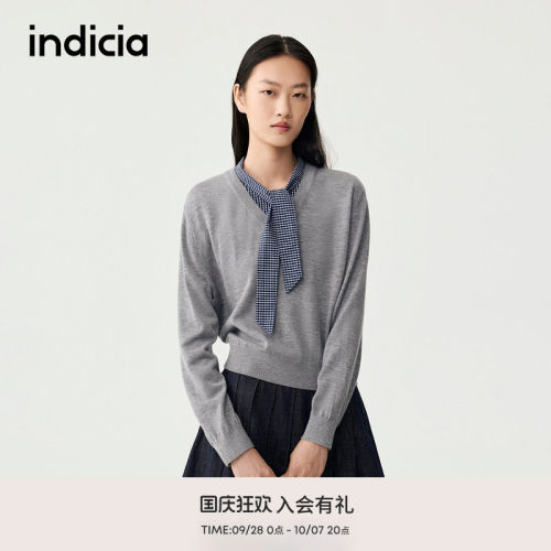 indicia标记商场同款冬季新款学院风设计感针织衫F2C5ZZ357C