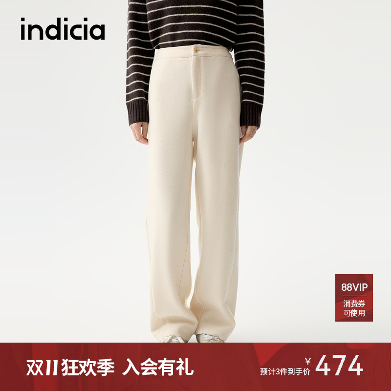 indicia标记2025冬季新款简约百搭柔软休闲裤通勤风长裤L2D5KZ216
