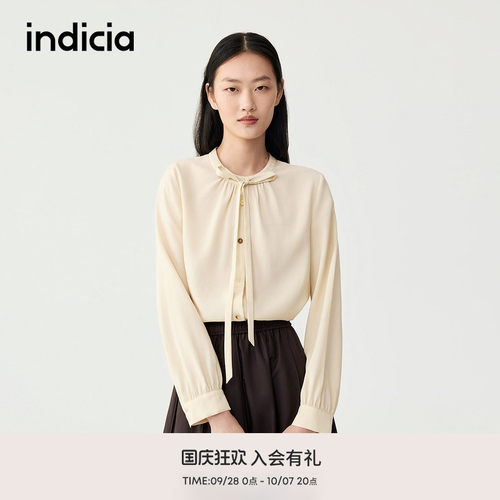 indicia标记商场同款端庄气质风飘带衬衫 F2C5CS392C