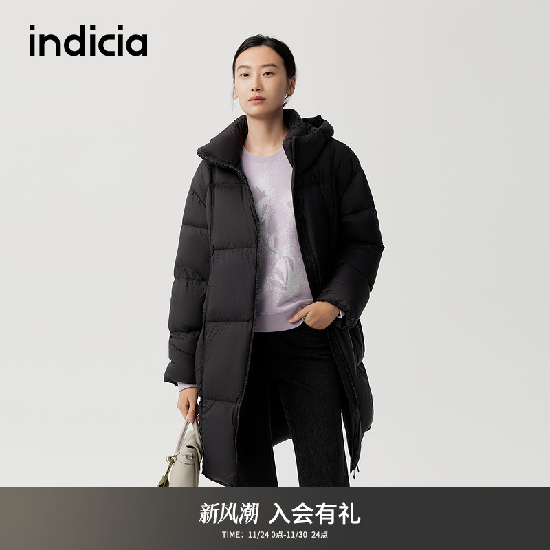 indicia标记长款羽绒服