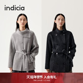呢好系列大衣 indicia标记25冬新羊绒羊毛中长双面呢大衣DY252