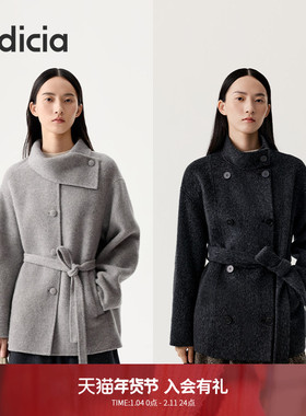 【呢好系列大衣】indicia标记25冬新羊绒羊毛中长双面呢大衣DY252