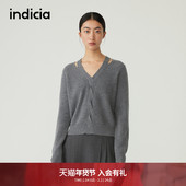 indicia标记女装 冬商场同款 简约通勤扭结针织毛衣上衣5D310MS546