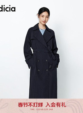 indicia标记商场同款25春新款简约通勤长款风衣外套 F2A5FY073N